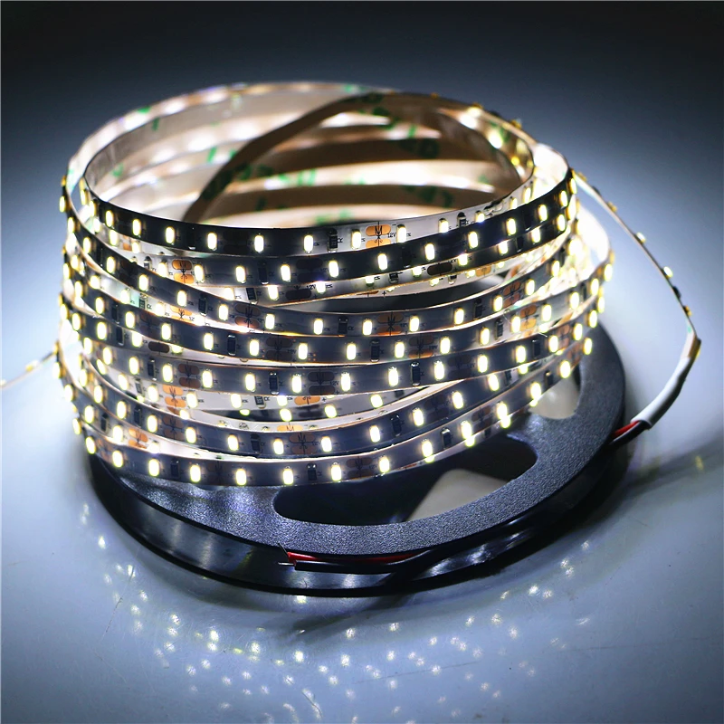 Гибкая светодиодная лента 5 мм ширина 3014 SMD 120led/m Белый/Черный pcb ip20