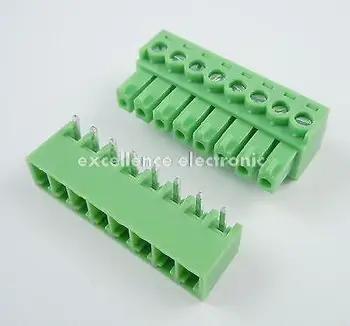 

10 Pcs 3.81mm Pitch 8 Pin Angle Screw Pluggable Terminal Block Plug Connector 15EDG