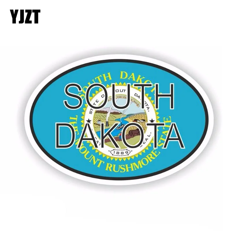 

YJZT 9.6CM*6.3CM Accessories South Dakota Country Code Reflective Car Sticker PVC Decal 6-0361