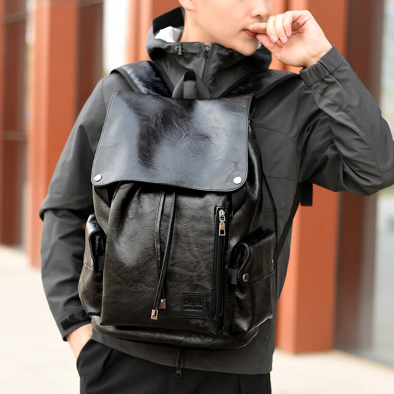 Модный повседневный рюкзак из мягкой кожи для мальчиков-подростков, мужской рюкзак для путешествий, повседневный школьный рюкзак, мужской рюкзак для колледжа