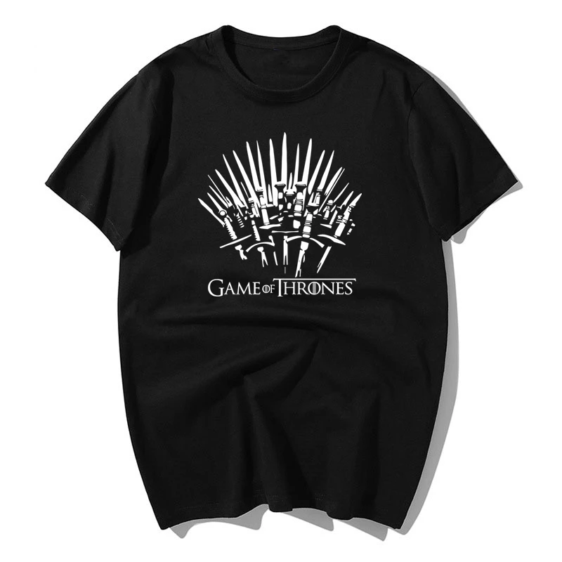 

2019 New Fashion Game of Thrones Iron Throne Cotton TShirts Men TShirt Fashion Summer T-Shirt Men Cotton Clothing