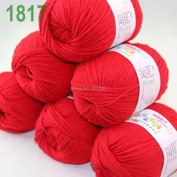 

Sale Lot of 6 balls x 50g (147y) Cashmere Silk velvet Hand knitting Yarn Hot Red 1817