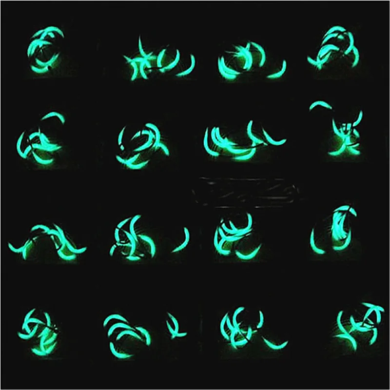 7pcs Luminous Fishing Hooks 0.5-3# Noctilucent Barbed Hook Tackle Tool Gift High Quality