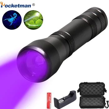 

8000lum LED UV Flashlight UV Light L2/T6 white light LED Torch lanterna Zoomable 395nm Ultra Violet Light Blacklight 18650