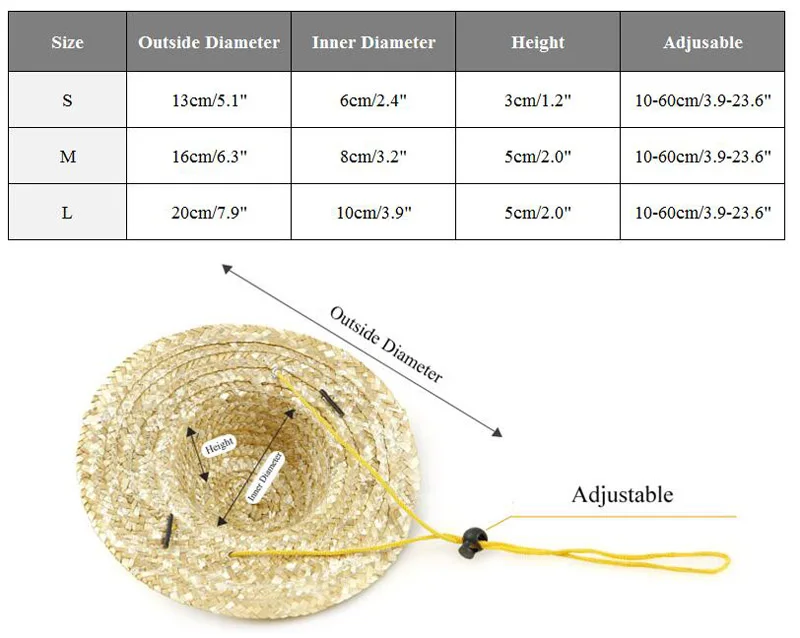 Соломенные шляпы для собак, летняя шапка для собак, Гавайский стиль, сомбреро, кошачьи шапки, аксессуары в виде животных S/M/L