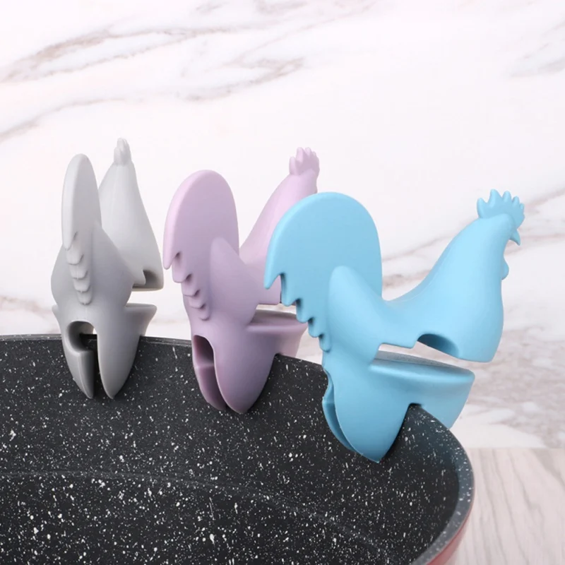 

Silicone Pot Clips Anti-overflowing Holder Stand Anti-scalding Spoon Rest Soup Pot Fixed Clamp Kitchen Cooking Tool 8x8CM