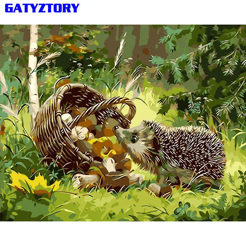 

GATYZTORY Hedgehog DIY Painting By Numbers Modern Wall Art Picture Paint By Numbers Unique Gift For Home Decor 40x50cm Artwork