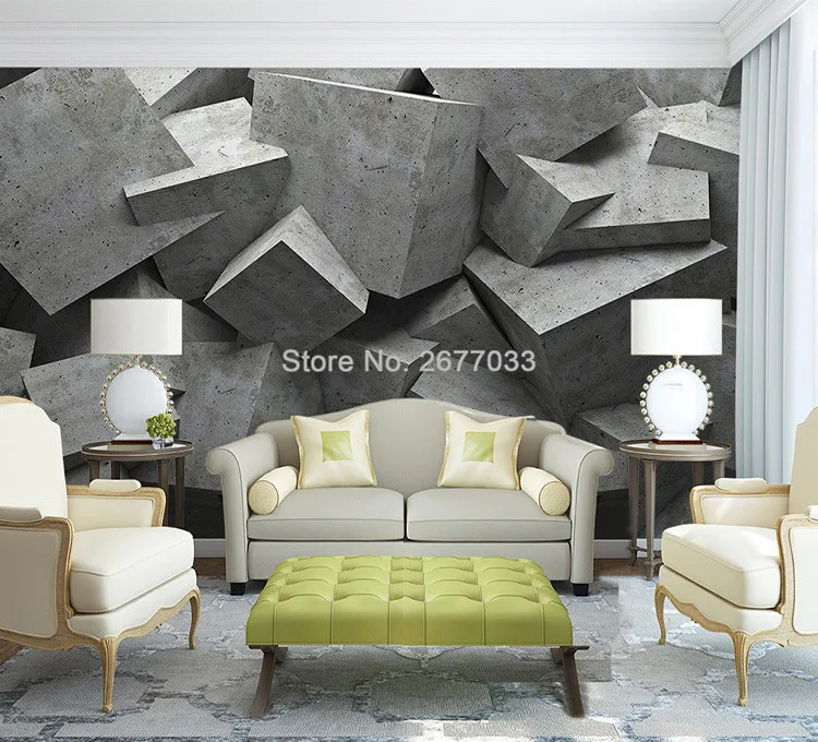 Пользовательские настенные ткани современные 3D геометрические цементные фото фрески обои для гостиной спальни креативные художественные обои Papel де Parede