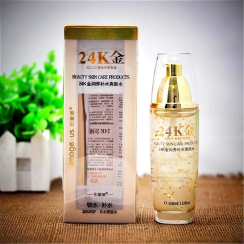 5pieces Set 24k Gold Multiple Effectcs Super Bright Cleanser Toner Serum Lotion BB Cream