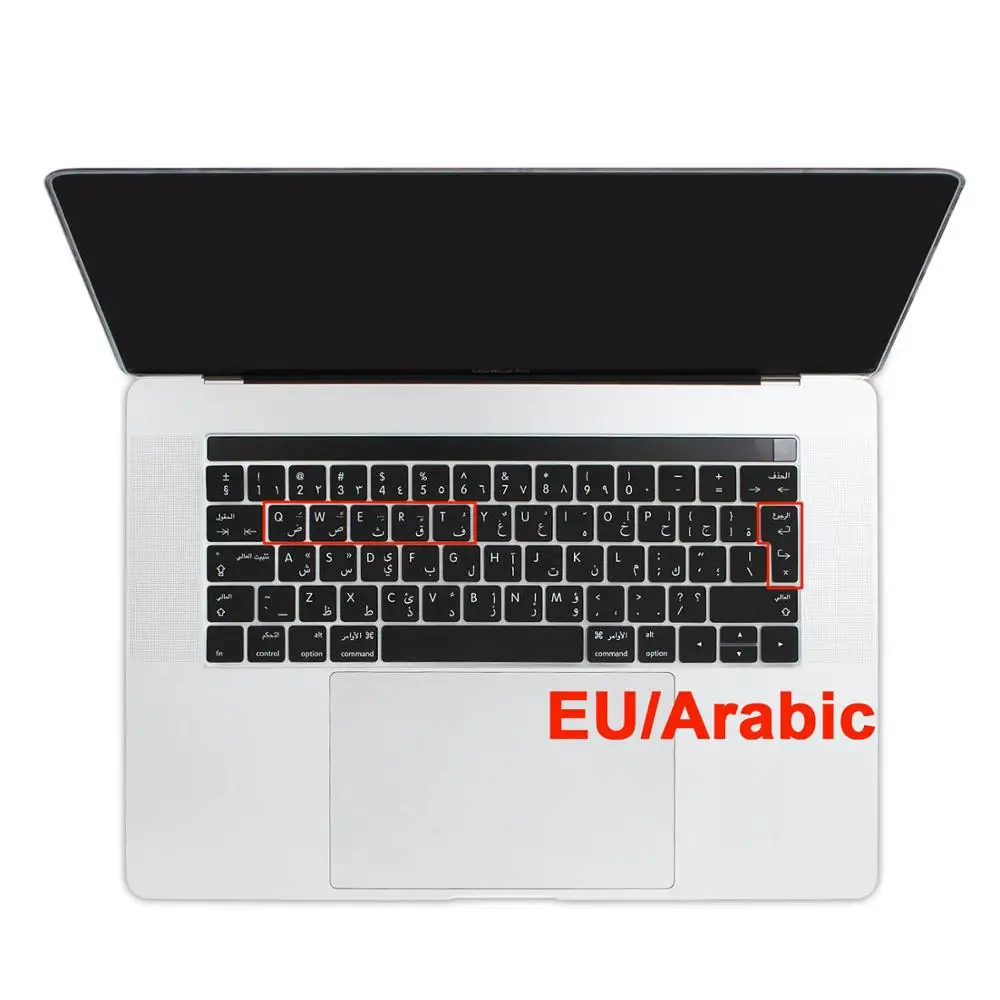 

New Version EU Euro Enter Arabic & English Silicone Keyboard Cover For Macbook Pro 13 15 TouchBar A1706 A1707