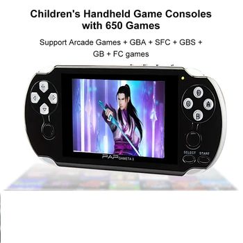 

New 4.3" PAP Gameta II 64 Bit Handheld Game Console Portable Game Player with 3000 Games Built in Birthday Gifts for boy kids