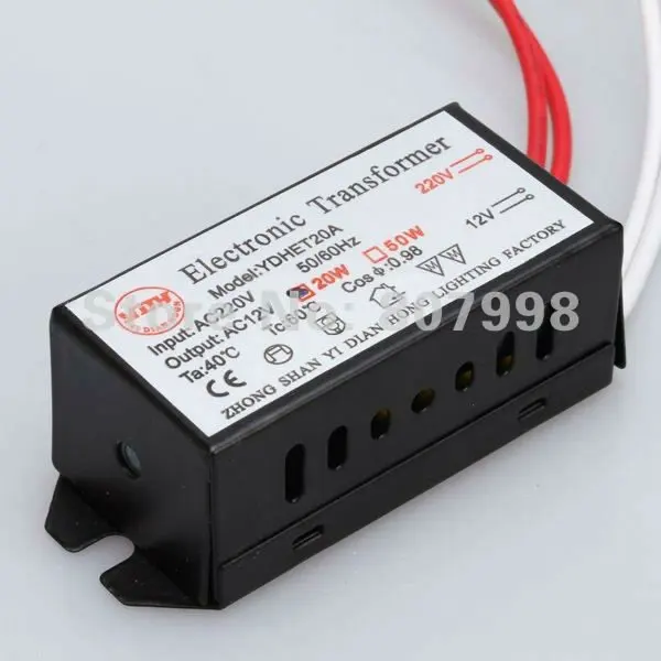 Free Shipping, 220V 12V 50 / 60Hz 20W Electronic Transformer for Halogen Light Bulb,Quartz lamp