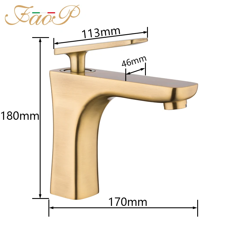 FAOP Basin Faucet water taps golden sink faucet sink mixer faucet for bathroom mixer waterfall faucets sink tap griferia