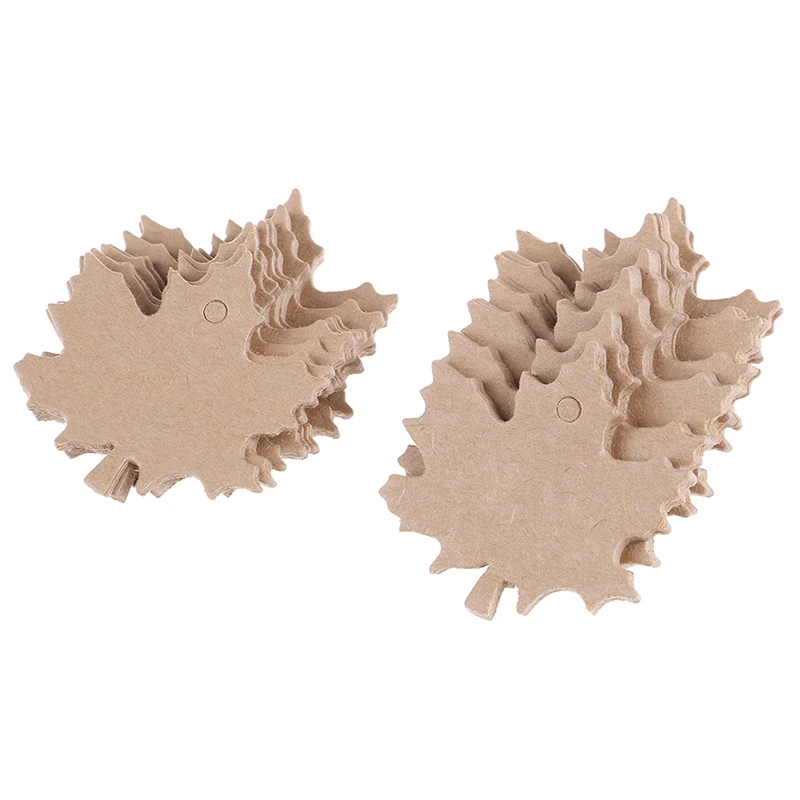 

100Pcs New Hang Tags Kraft Paper Label Maple Leaf Tags gift package tags Party Decor