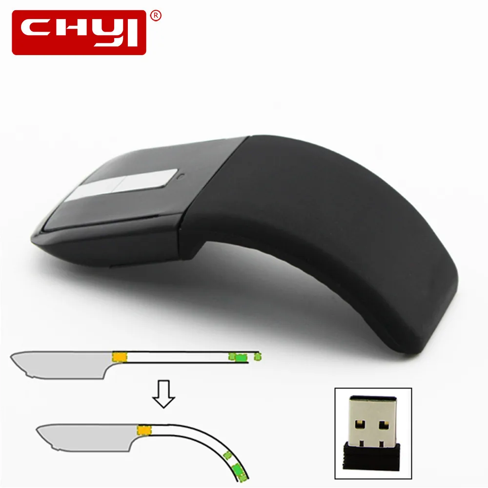 Kopen 2.4 ghz Draadloze Muis Opvouwbare Arc Touch Mouse met Touch Scroll Mause Computer Gaming Muis Muizen voor Microsoft Oppervlak Laptop
