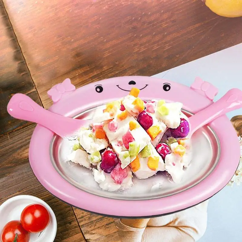 

2019 Hot Mini Cartoon Ice Cream Makers Summer Cool Ice Fried Yogurt Machine Ice Cream Roll Machine for Kid Dropship