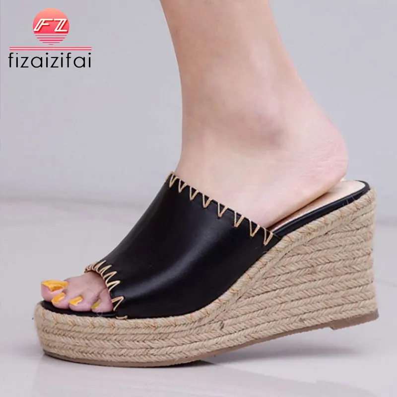 

FizaiZifai Women Sandals Fashion Daily Outdoor Slippers Thick Platform Open Toe Casual Vocation Summer Shoes Women Size 33-40