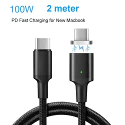 Ingelon быстрое зарядное устройство нейлон 100 Вт 5A USB C Магнитный кабель передачи данных Quick Powr Быстрая зарядка 3,0 1,8 м Тип C к Тип C для Android