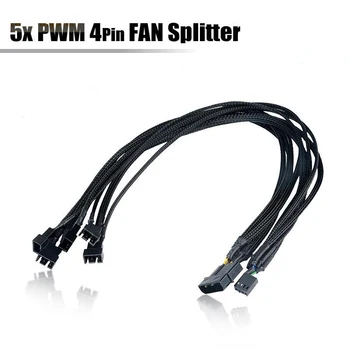 

45cm 4 Pin PWM Fan Power Cable FLEXA FP5 5x PWM 4Pin Fan Splitter Extension Cable Connector For Single Motherboard PWM Header