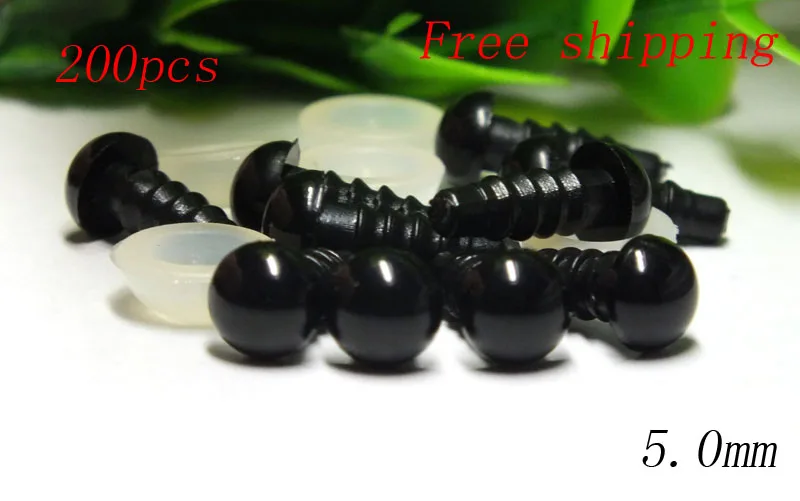 Free Shipping 100pairs/lot 5mm Black Safety Eyes / Plastic Doll Eyes Handmade Accessories With Washers swimming baby accessories safety safety inflatable 3 piece swimming set life vest swimming chest bagel arm sleevefast shipping