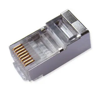 

100 PCS SHIELDED Metal RJ45 Ethernet Network Ends 8 pin Connectors 8P8C Cat5e RJ45 Shielded LAN Ethernet Plugs With steel