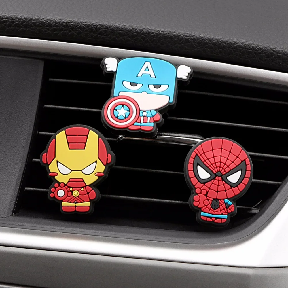 

3pcs/set Car Perfume Vent Clip For Marvel Avengers Hero Figure Automotive Air Freshener Auto Interior Fragrance Smell Diffuser