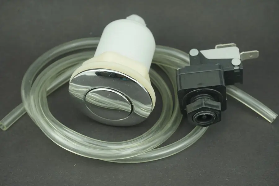 JOYKK Manguera de Aire con botón de presión con Interruptor automático de Aire de Bloqueo de Aire de desecho de Basura SPA Blanco y Negro