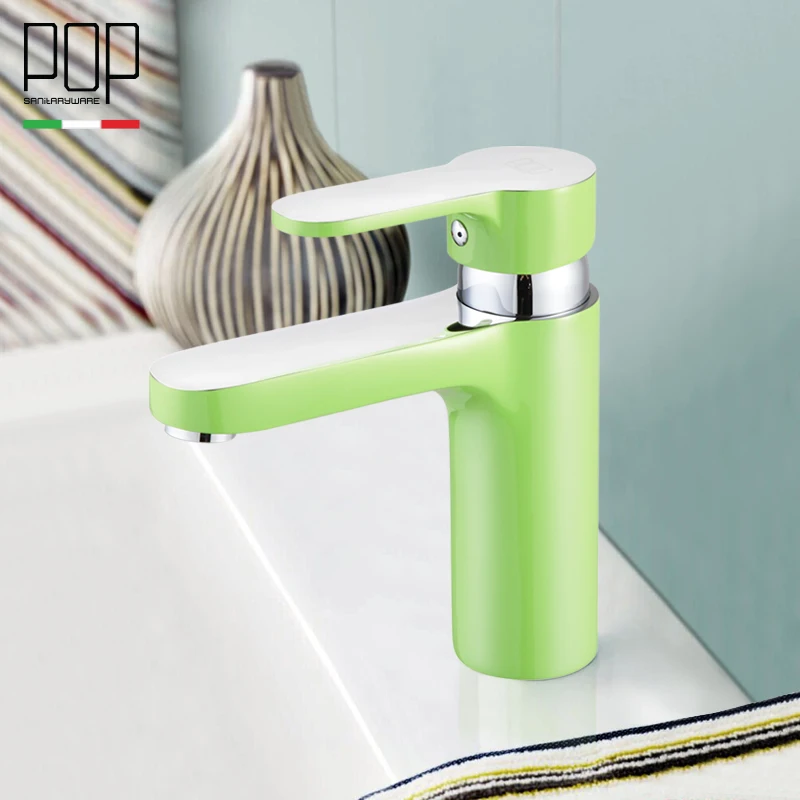 

POP Modern Bathroom Lavatory sink faucet, Vanity Basin mixer tap with three color options