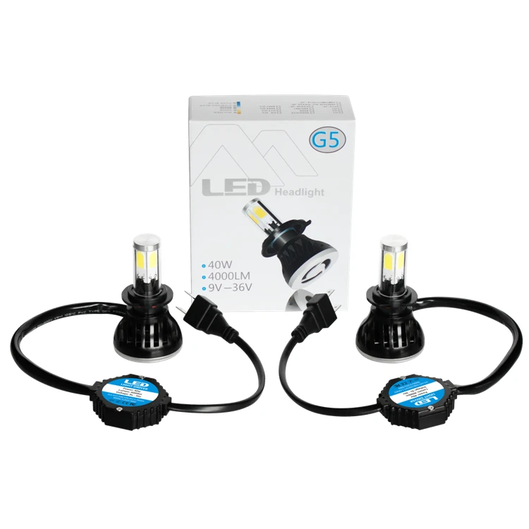 

2x 80W 8000LM G5 Auto Car LED Headlight H7 6000K High Power Conversion 360 Degree COB Leds Headlamp Light Bulbs Kit