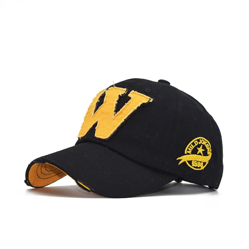 

Mingli Tengda Cotton Embroidery Letter W Baseball Cap Snapback Caps Bone Casquette Hat Distressed Wearing Fitted Hat for Men