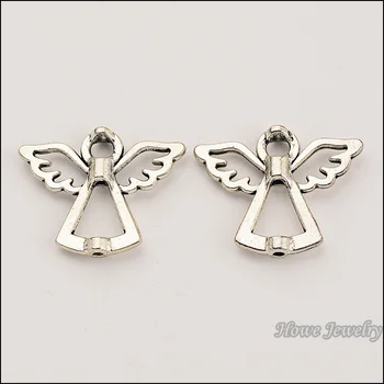 

50 pcs Vintage Charms Angel connector Pendant Antique silver Fit Bracelets Necklace DIY Metal Jewelry Making