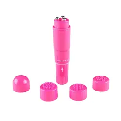 Мини Пуля G-spot вибратор секс вибрирующий стимулятор 4 головки ручной Электрический шеи задний ролик Батарея Массажер для тела для женщин