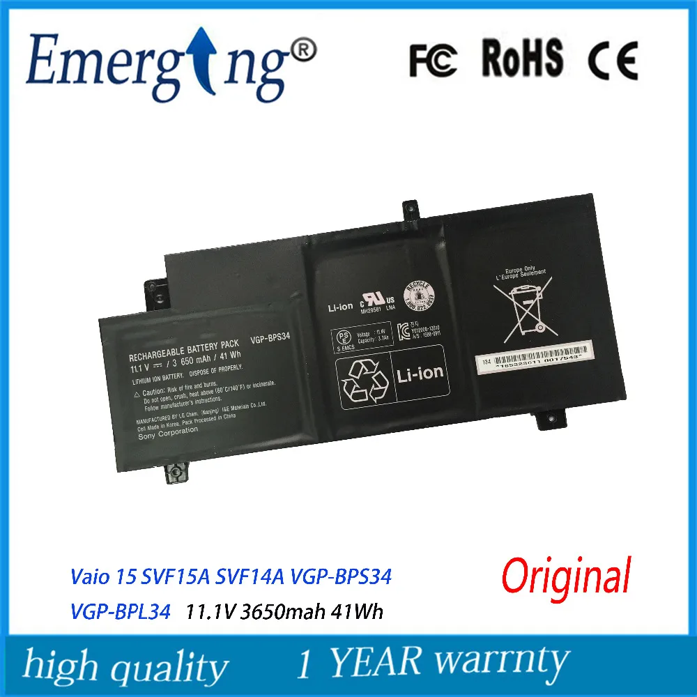 11.1V 41WH New Original Laptop Battery For SONY Vaio Fit 15 SVF15A