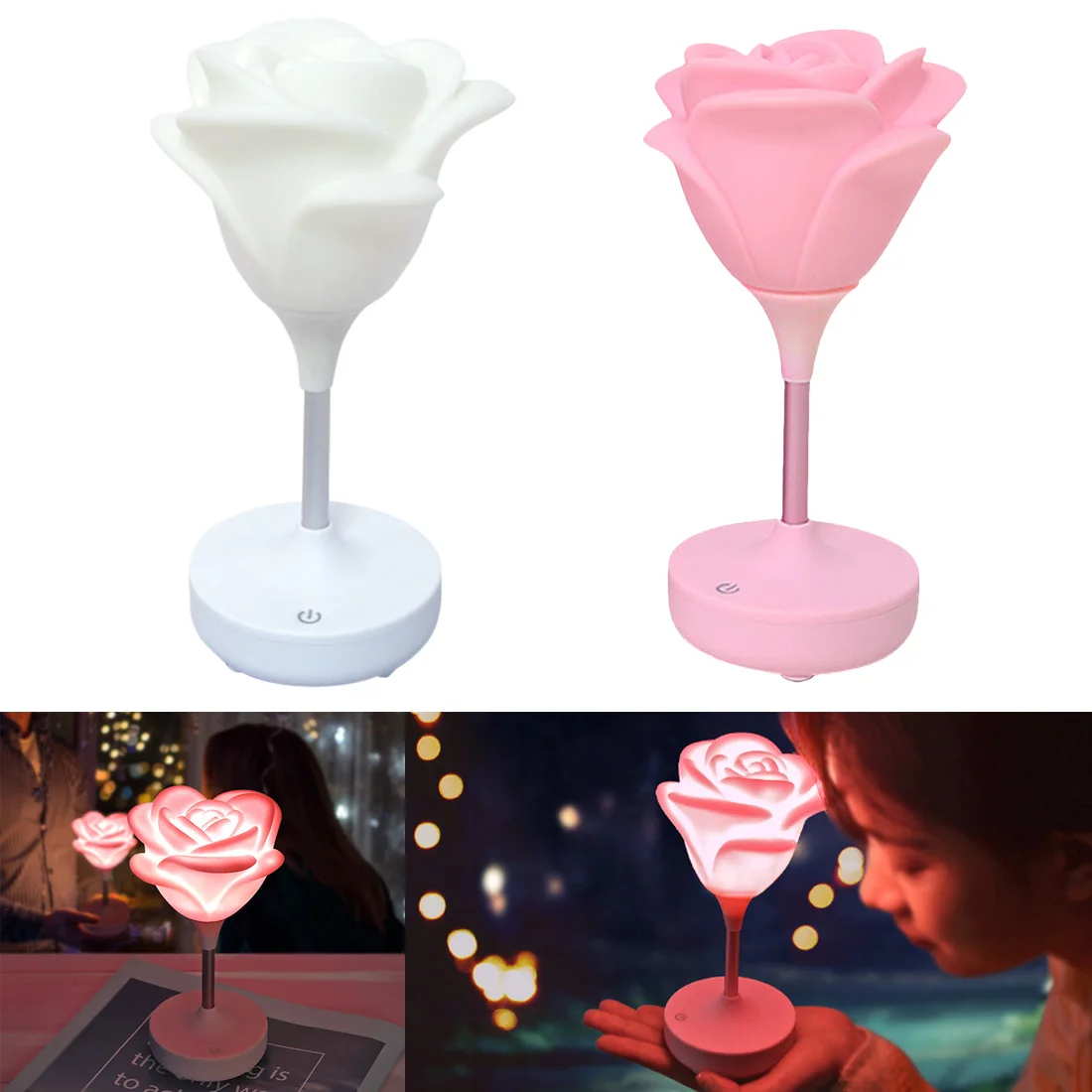 Роза светодиодный романтический ночник сенсорный диммер Атмосфера ночь для кормящих лампа домашний Декор подарок