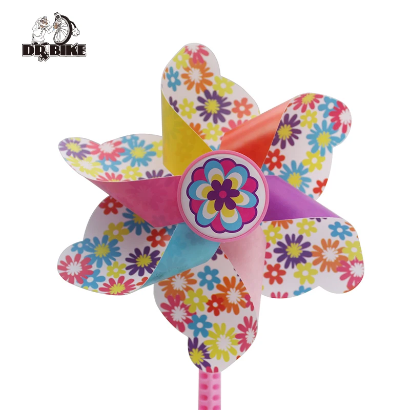 Drbike Plastic Flower Windmill Wind Toy Spinners for Baby Kids Children Bike Bicycle Decorate Toy