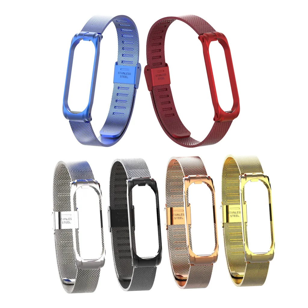 

2019 Replacement Stainless Steel Mesh Belt Wristband Band Strap For Xiaomi Mi Band 4 Watchband Replacement Smartwatch Band#G20