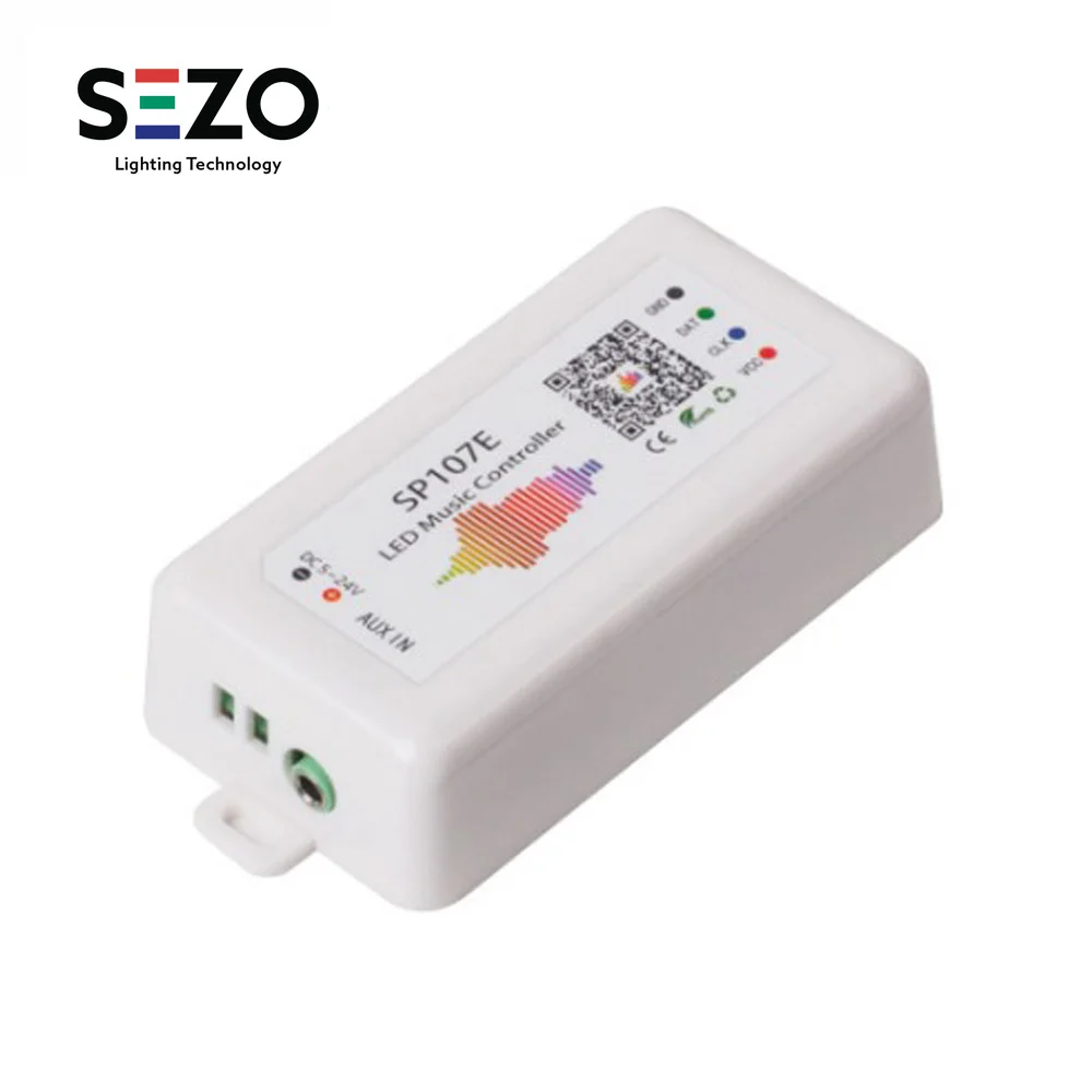 

SP107E RGB LED Strip Controller for WS2812 SK6812 SK9822 APA102 Strip Music Bluetooth Pixel Controller by Phone APP DC5-24V