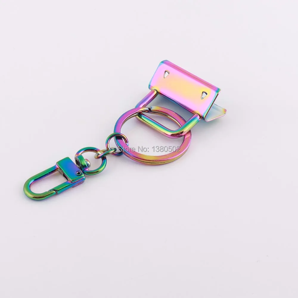 

Rainbow Color Top Quality Key Fob Hardware with Swivel snap hook key ring Key Chain Buckles For lanyard