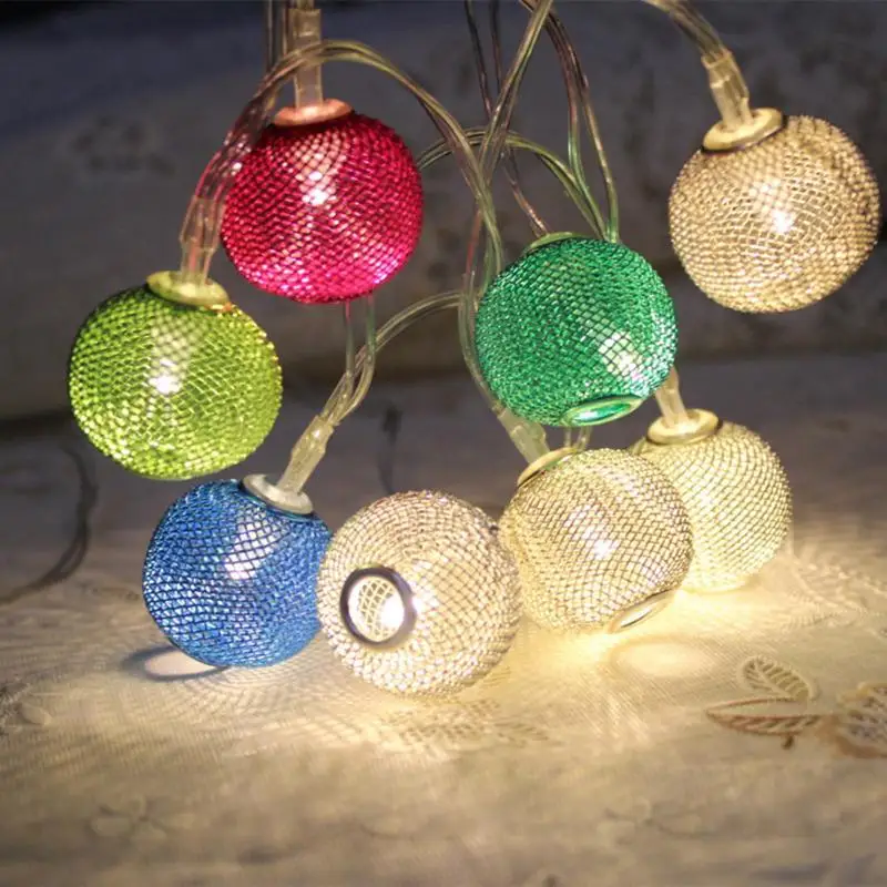 Colorful LED Light Strings Rattan Battery Box Christmas Tree Decoration