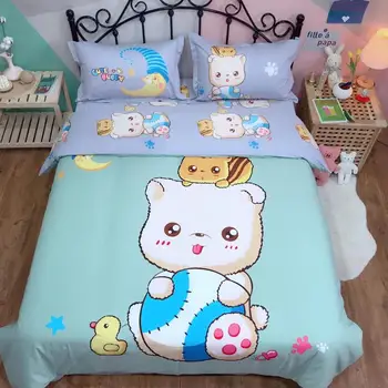 

Special edition of white cat holding volleyball Bedding Set Pure cotton Bed Set Twin Queen King Size Bed Sheet Duvet Cover Set