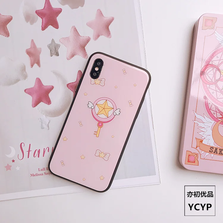 Для samsung S10 Plus S10E Sakura Card Captor закаленное стекло мультфильм аниме силиконовый чехол для samsung galaxy S9/S8 Plus Note 8 9