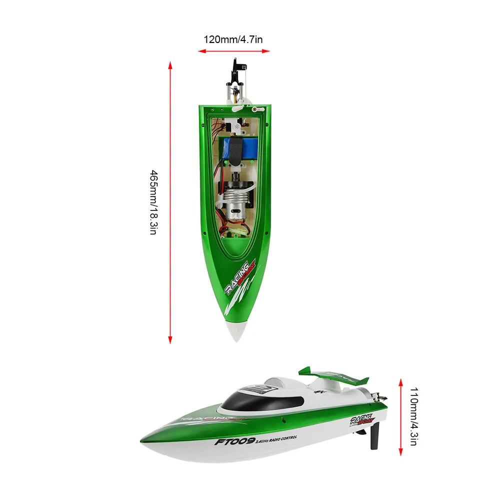 Горячая RC лодка FT009 2,4G 4CH система водяного охлаждения саморегулирующаяся 30 км/ч высокоскоростная гоночная RC лодка