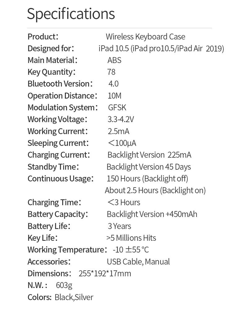 Беспроводная клавиатура-чехол для Apple iPad Air высокого качества Bluetooth Smart складной чехол для планшета iPad air3 10,5 inc