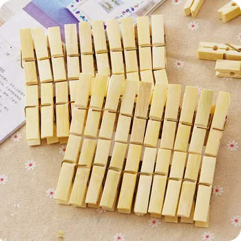 

20 pcs/set Multifunction Windproof Clothesline Windproof Durable Bamboo Clip Clothespin Drying Sock Clip