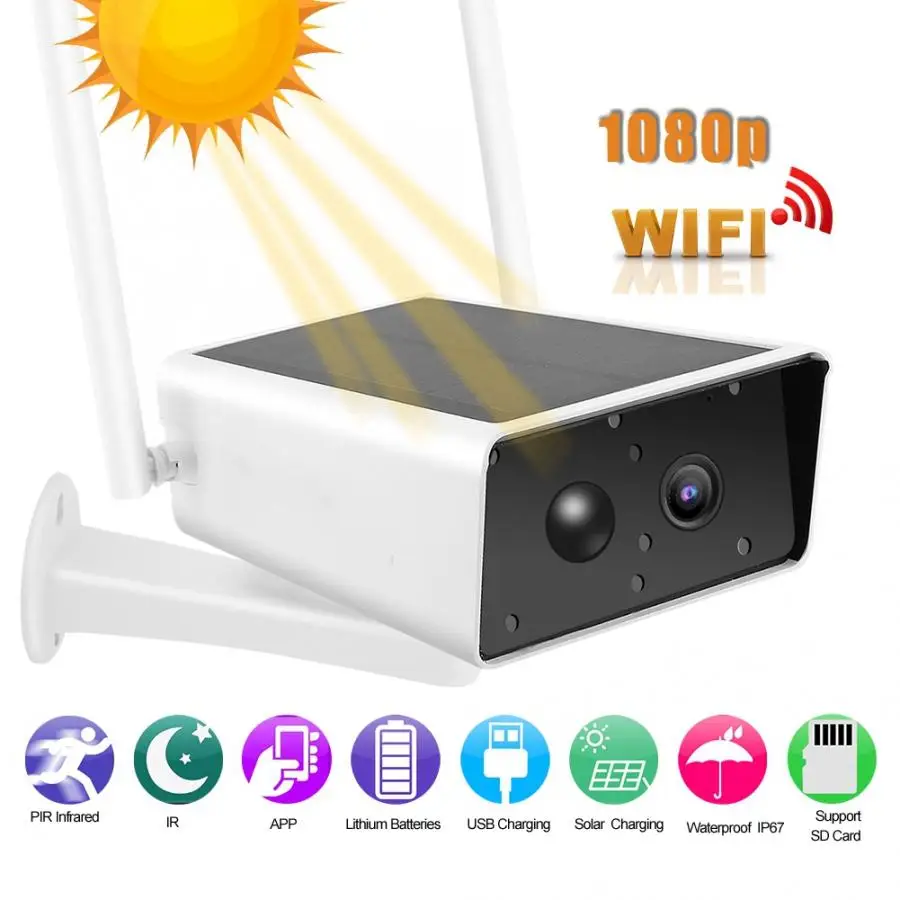 

IP Camera 1080P HD Wifi Outdoor Solar Energy Low Power Camera Wireless Surveillance Battery