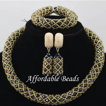 

Vintage African Wedding Jewelry Sets Popular Nigerian Beaded Jewelry Unique Style NCD126