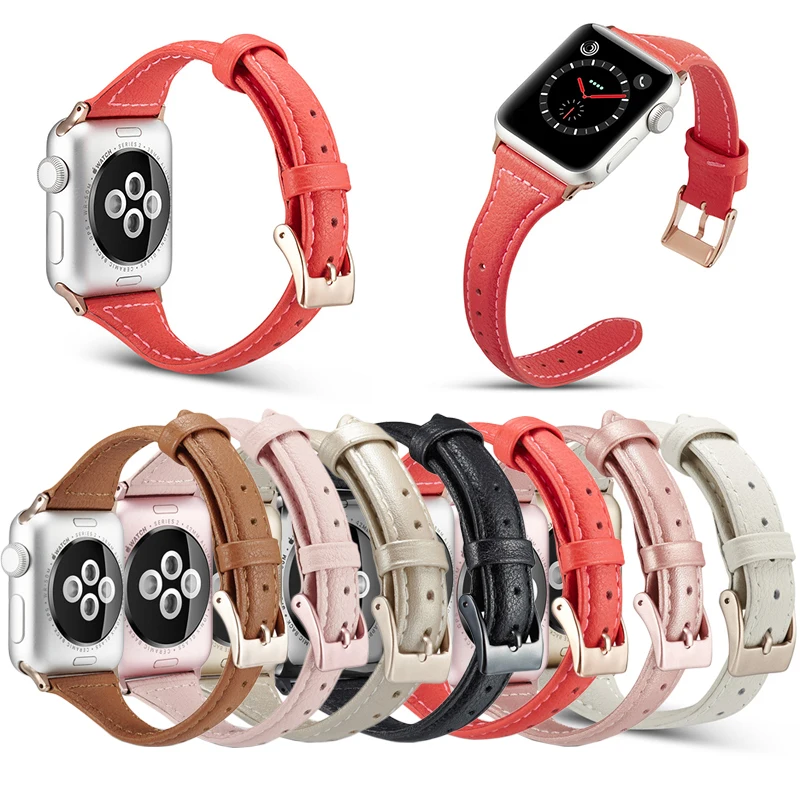 Розовый ремешок для iWatch 4 Band 42 мм 44 мм, VIOTOO женский тонкий спортивный браслет из натуральной кожи для Apple Watch