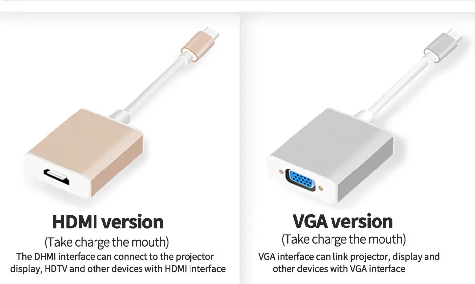  Type C to HDMI Cables USB 3.0 HDMI VGA Adapter  4K Thunder bolt 3 for New Macbook  Huawei  P20 Pro P20 Xiaomi USB HDMI (6)