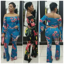 Распродажа, спортивный костюм, хлопковый полиэстер, без стиля, Осень-зима, с цифровым цветочным принтом, бандажный костюм с брюками