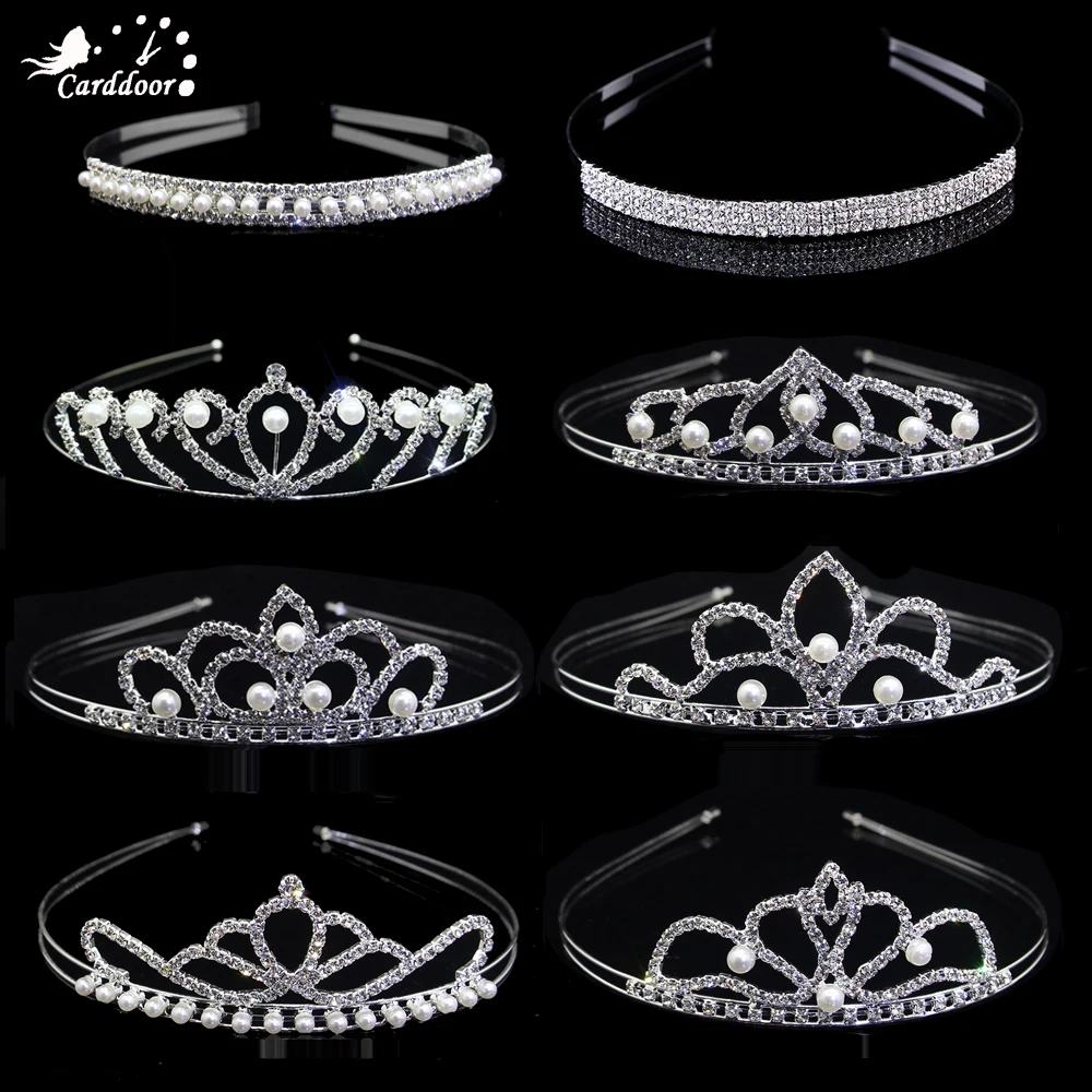 

carddoor New Fashion Pearl Tiara & Crown Luxury Princess Wedding Party Hair Jewelry Girl Heart Crystal Bridal Prom Headband